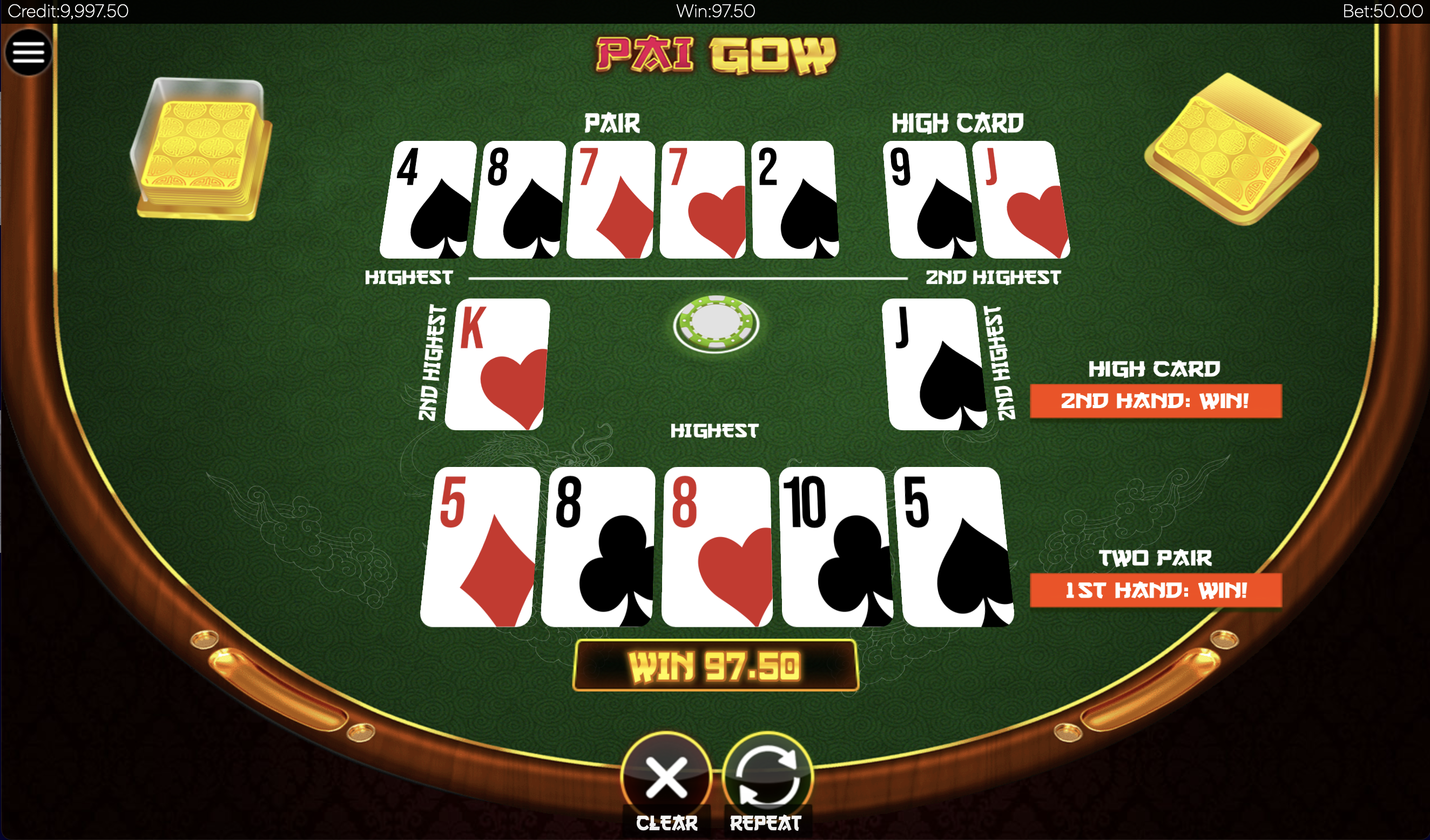 Photo gallery 1 for PaiGow Poker game